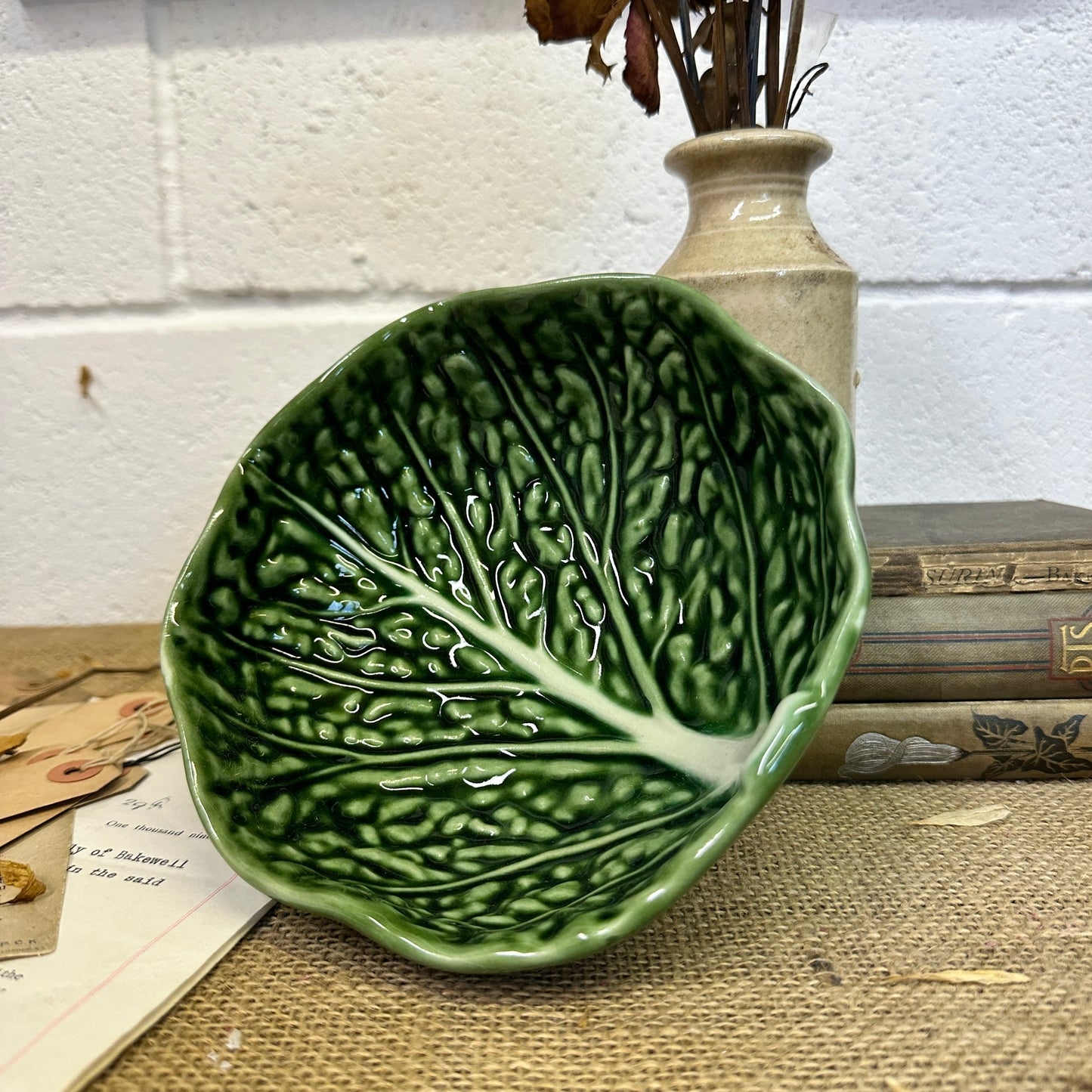 Vintage Portuguese Cabbage Ware Dish