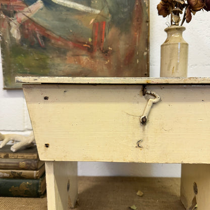 White Painted Workshop Stool