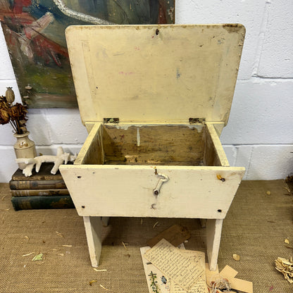 White Painted Workshop Stool