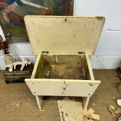White Painted Workshop Stool