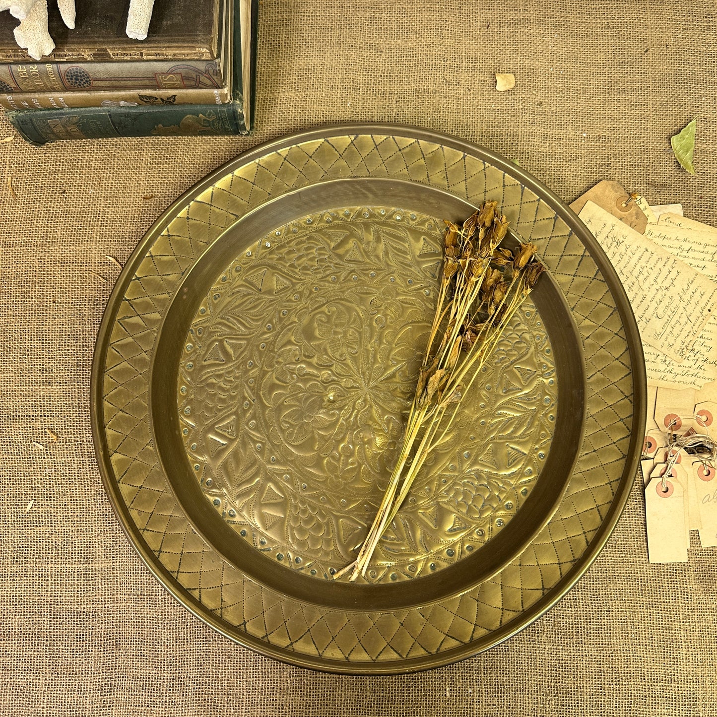 Moroccan Large Brass Plate