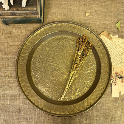 Moroccan Large Brass Plate