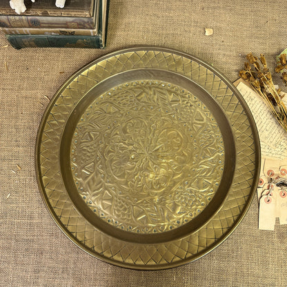 Moroccan Large Brass Plate