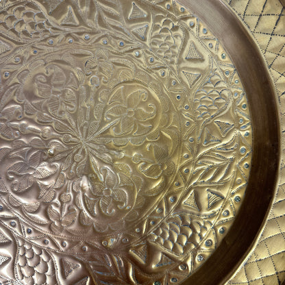 Moroccan Large Brass Plate