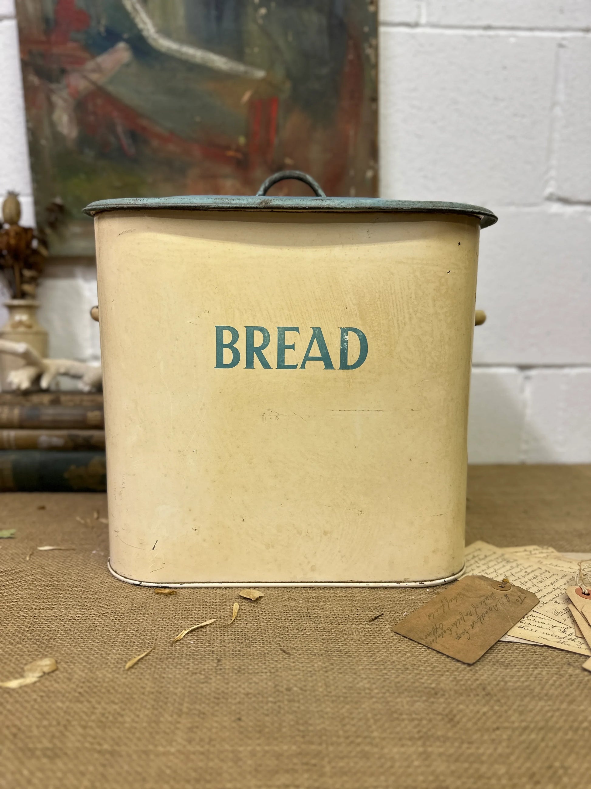 Vintage Enamel Bread Bin - The Blind Mole