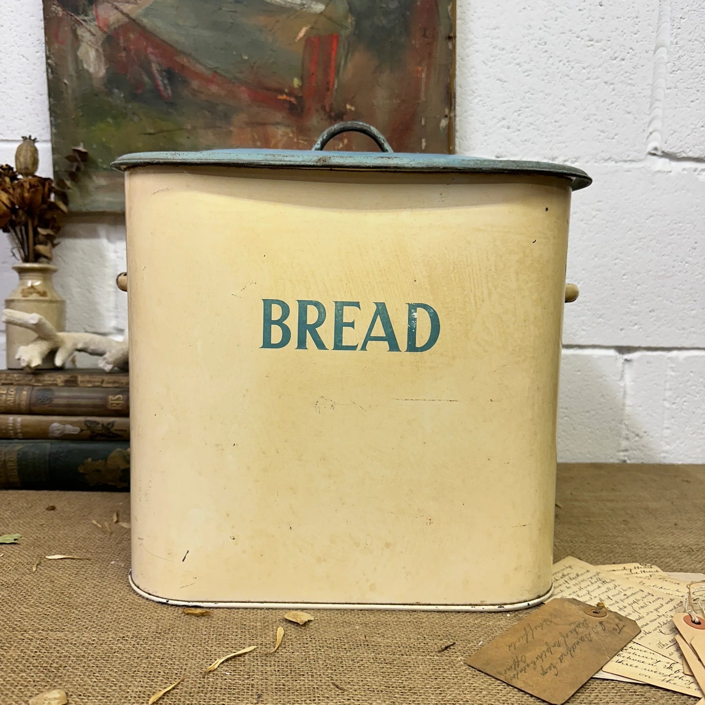 Vintage Enamel Bread Bin - The Blind Mole
