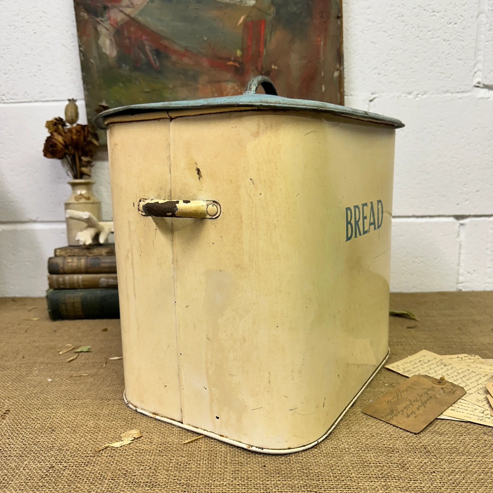 Vintage Enamel Bread Bin - The Blind Mole