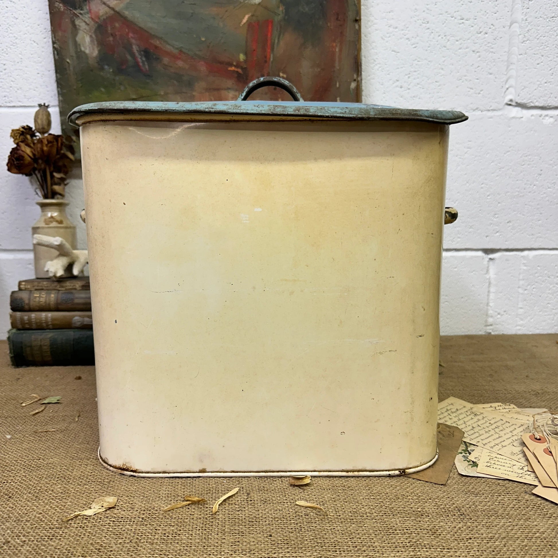 Vintage Enamel Bread Bin - The Blind Mole