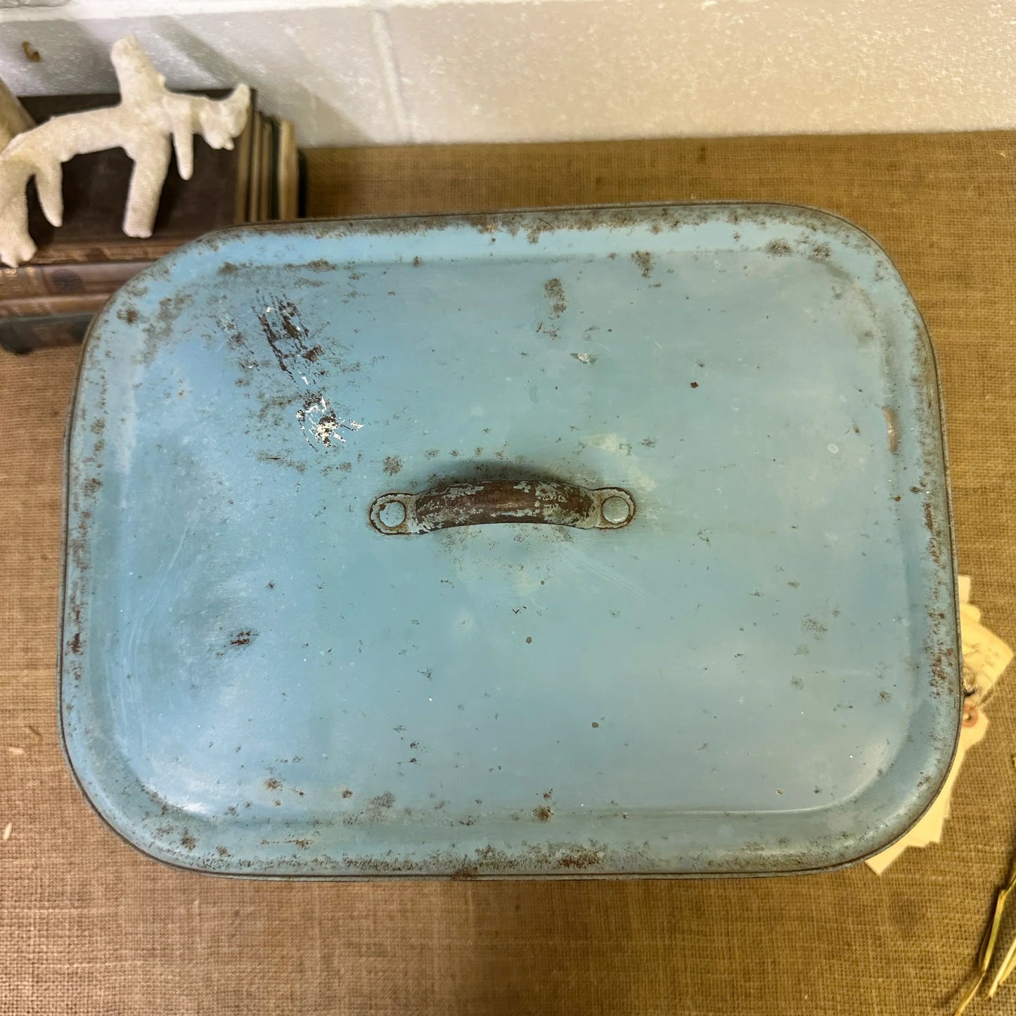Vintage Enamel Bread Bin - The Blind Mole