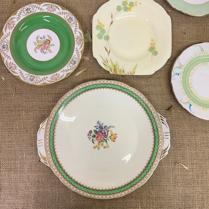 Set of Antique Wall Plates Greens