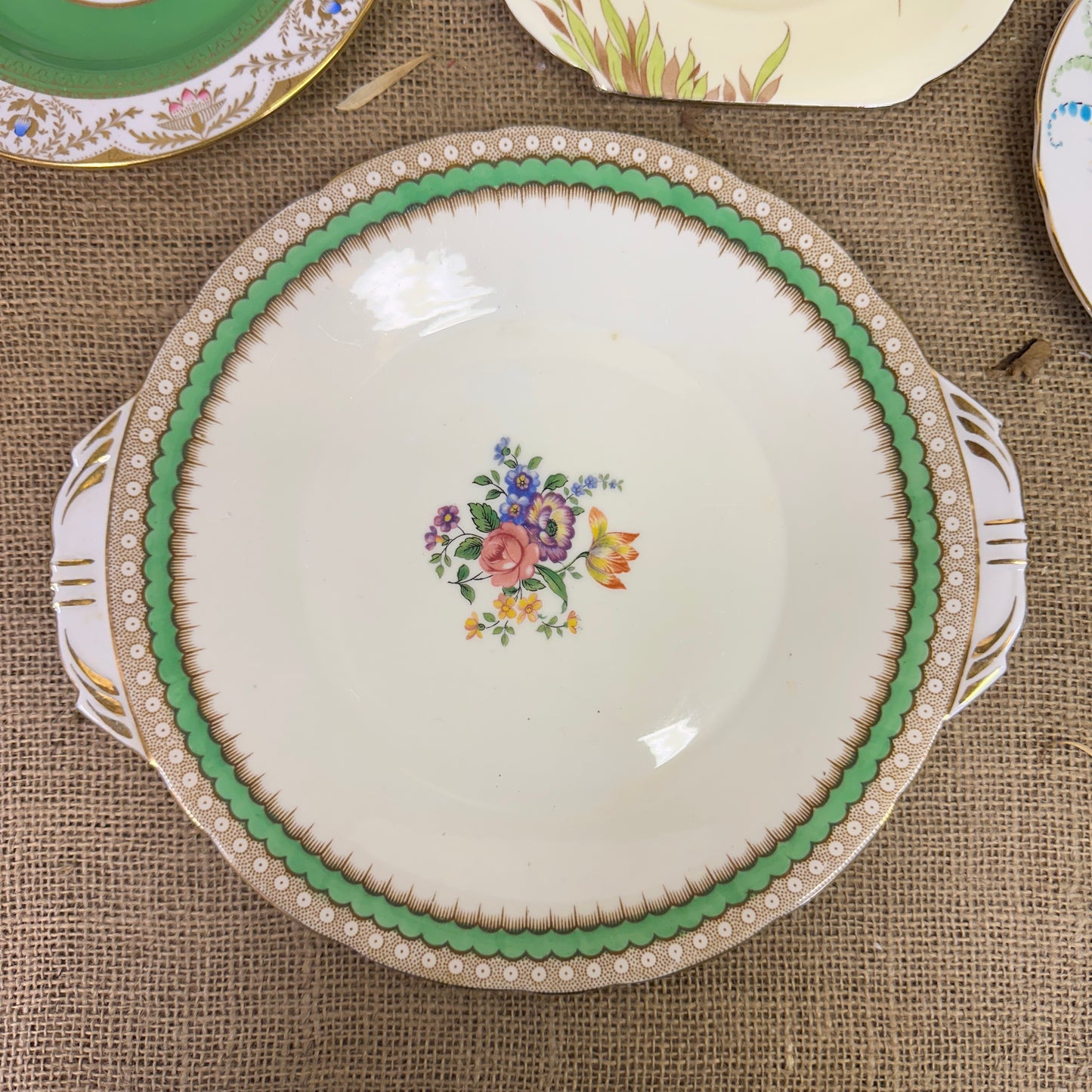 Set of Antique Wall Plates Greens