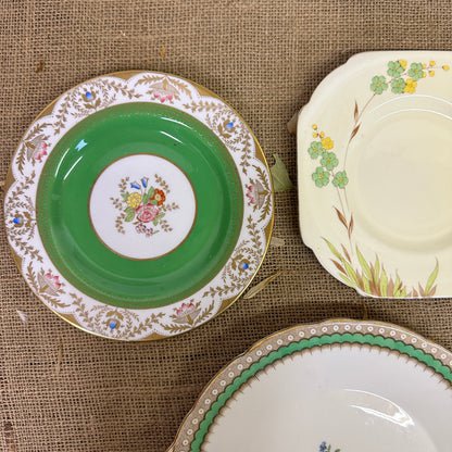 Set of Antique Wall Plates Greens