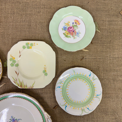 Set of Antique Wall Plates Greens