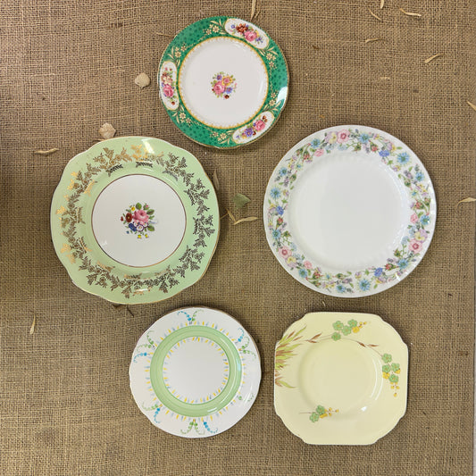 Set of Antique Wall Plates Green