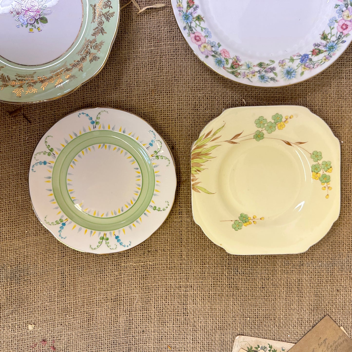 Set of Antique Wall Plates Green