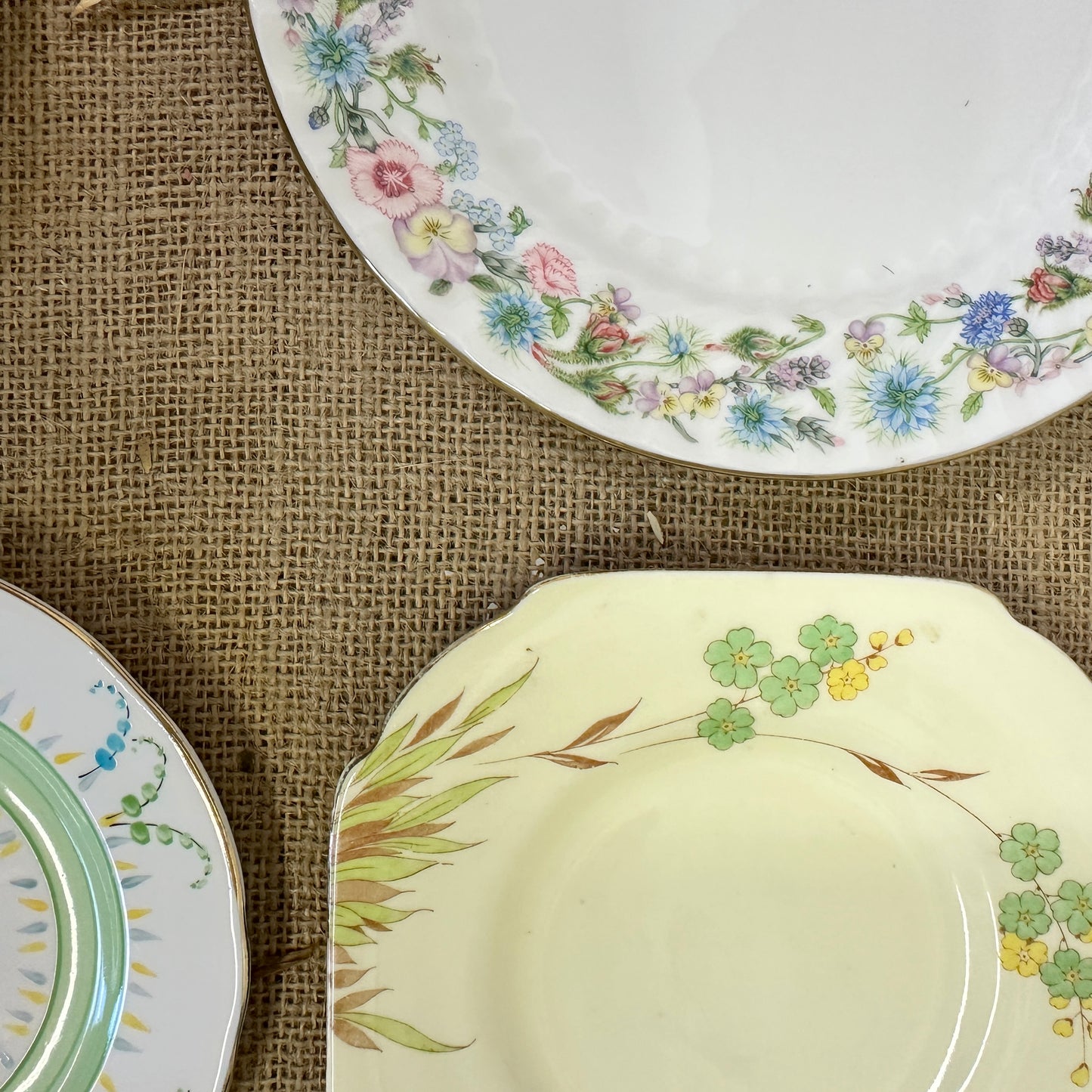 Set of Antique Wall Plates Green