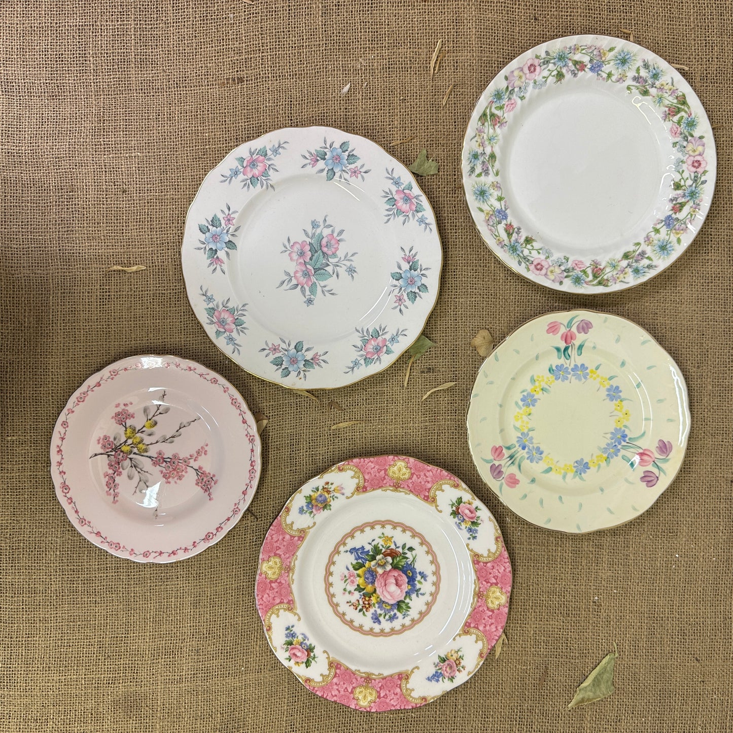 Set of Antique Wall Plates Pink