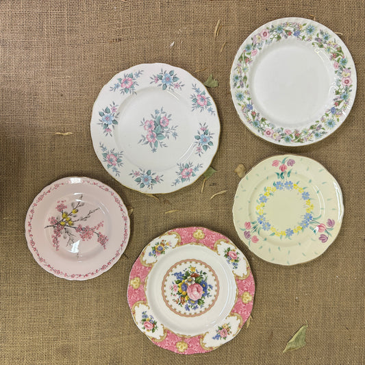 Set of Antique Wall Plates Pink