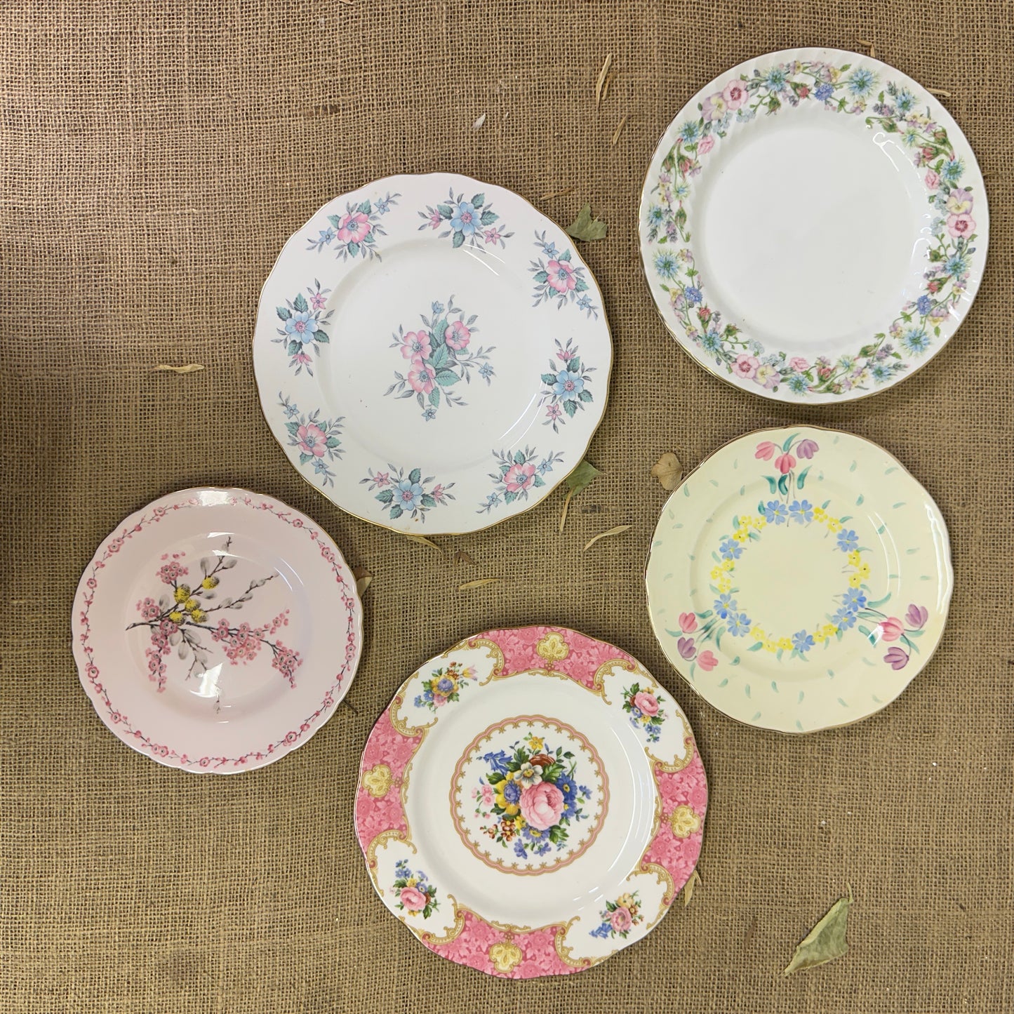 Set of Antique Wall Plates Pink