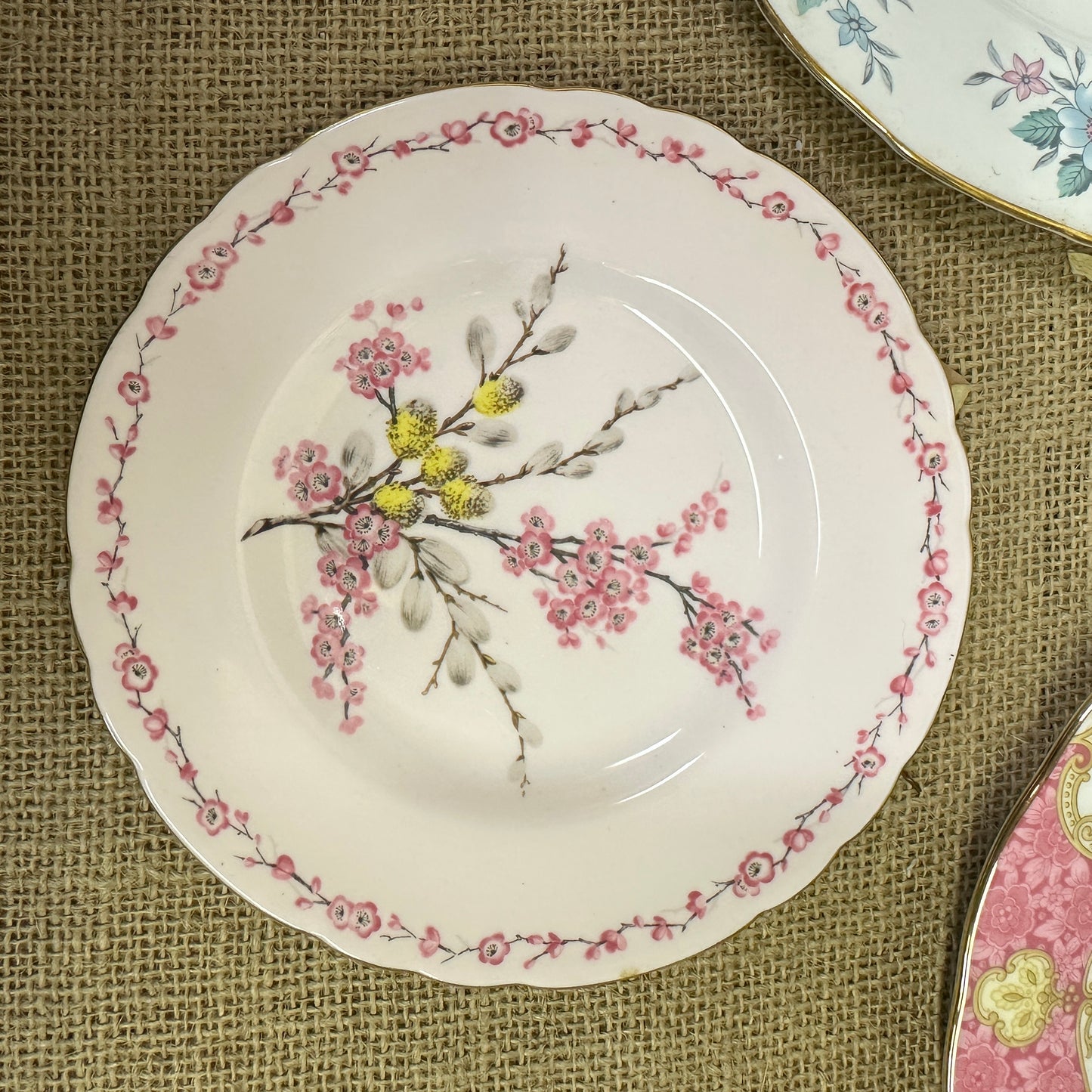Set of Antique Wall Plates Pink