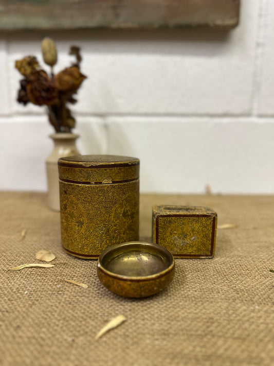 Antique Kashmir Mache Tobacco Set