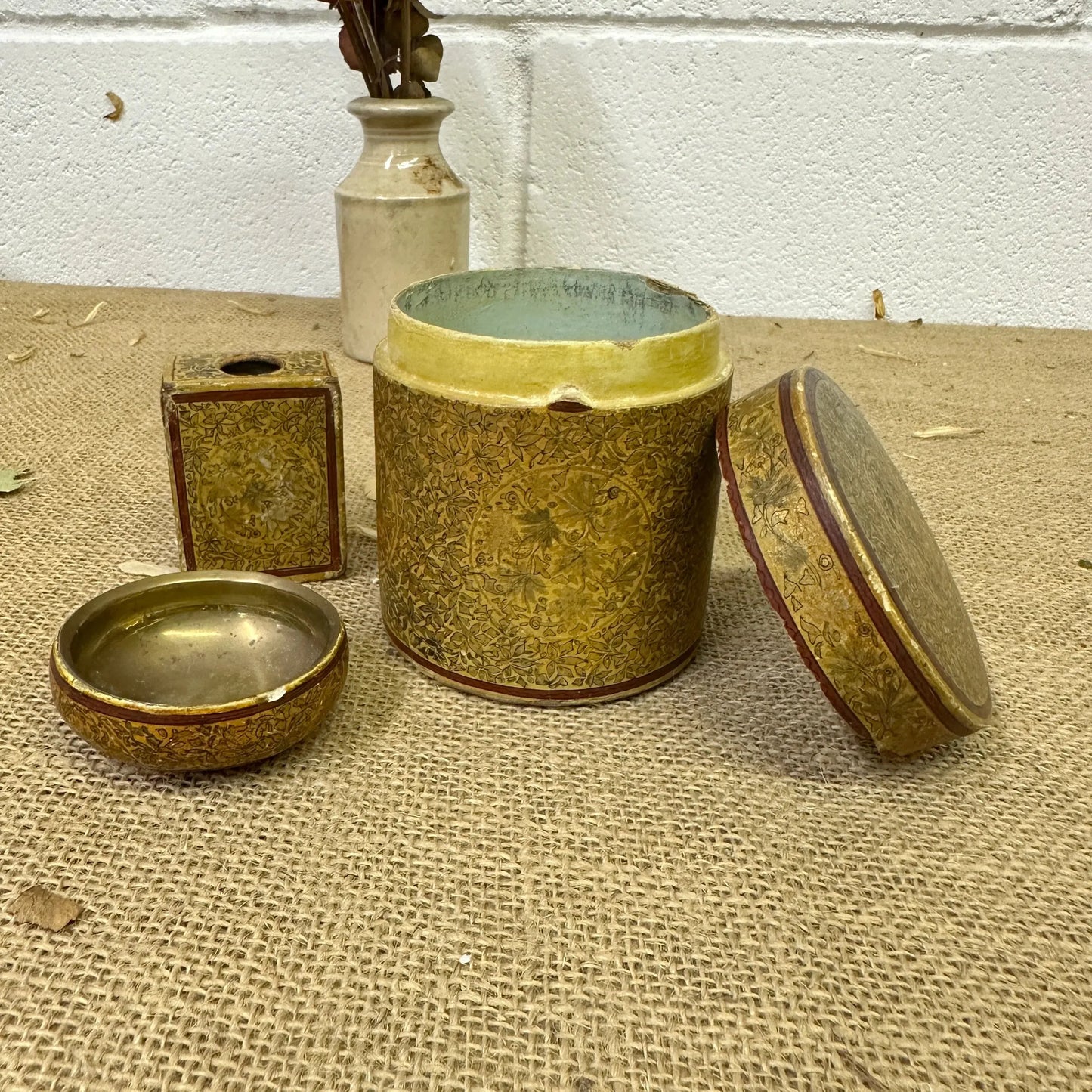 Antique Kashmir Mache Tobacco Set - The Blind Mole
