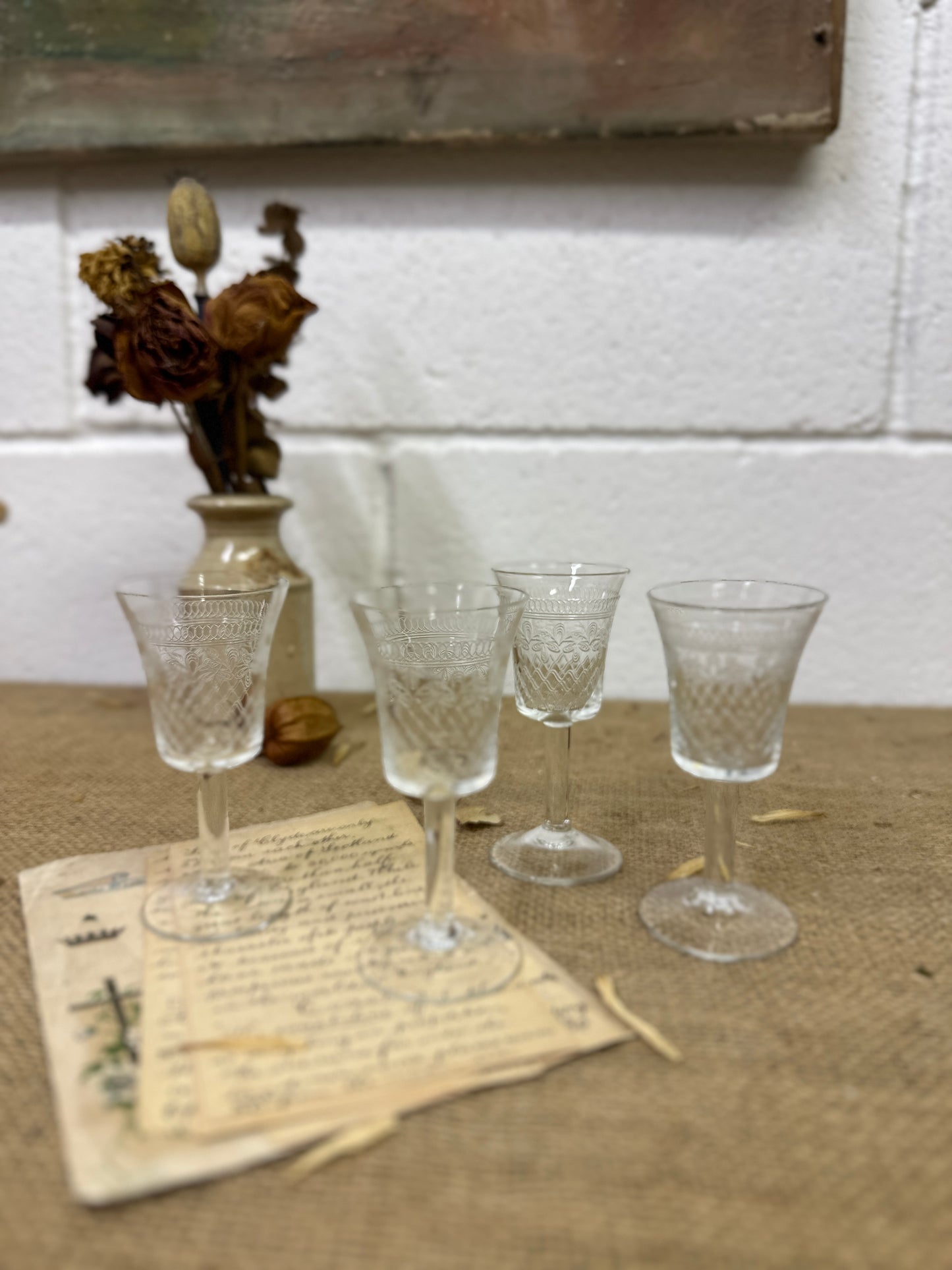 Four Vintage Sherry Shot Glasses