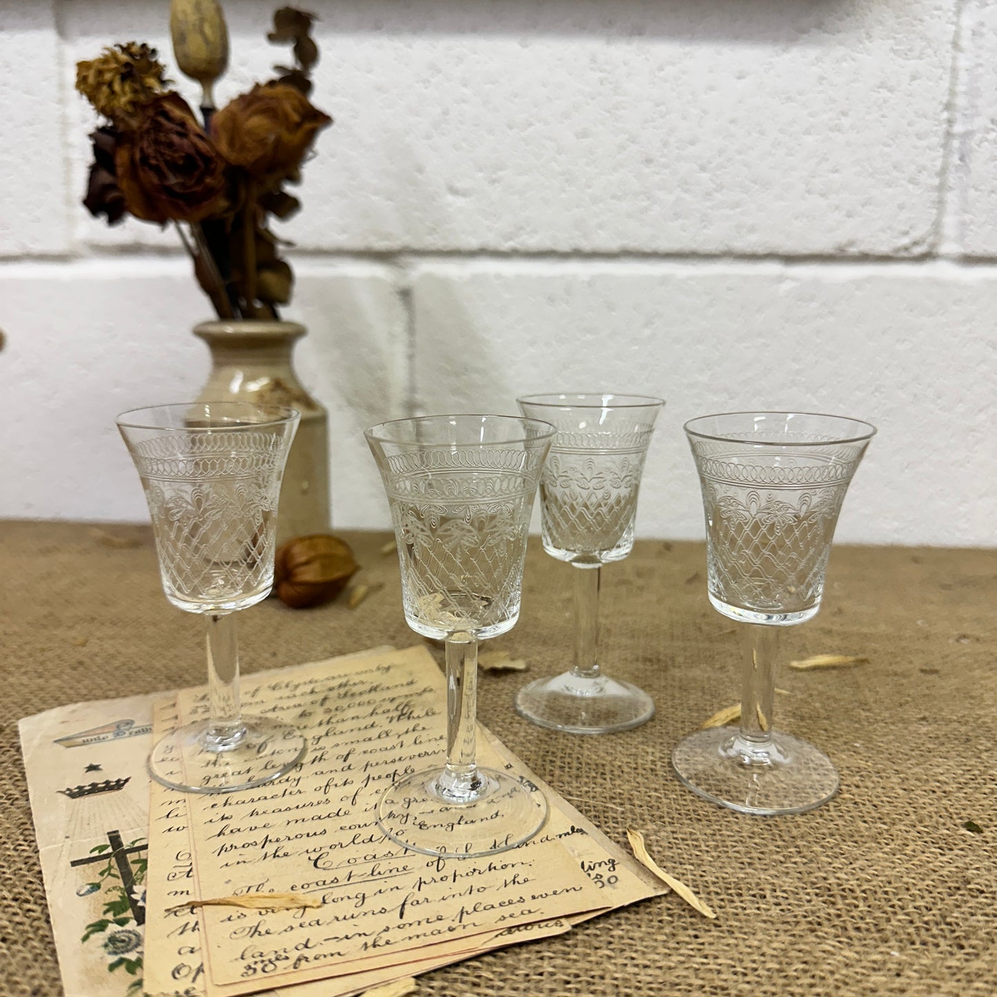 Four Vintage Sherry Shot Glasses