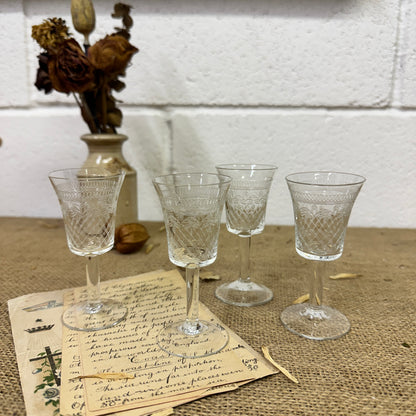 Four Vintage Sherry Shot Glasses