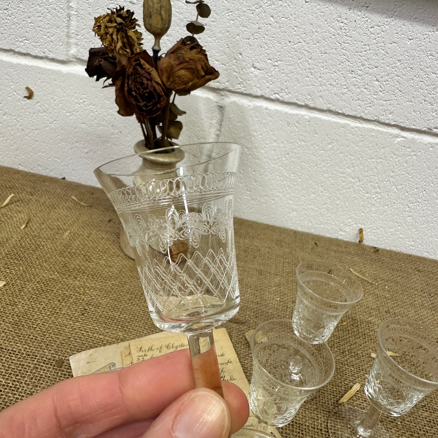 Four Vintage Sherry Shot Glasses