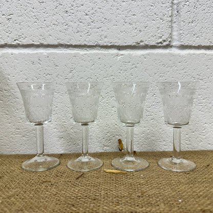 Four Vintage Sherry Shot Glasses