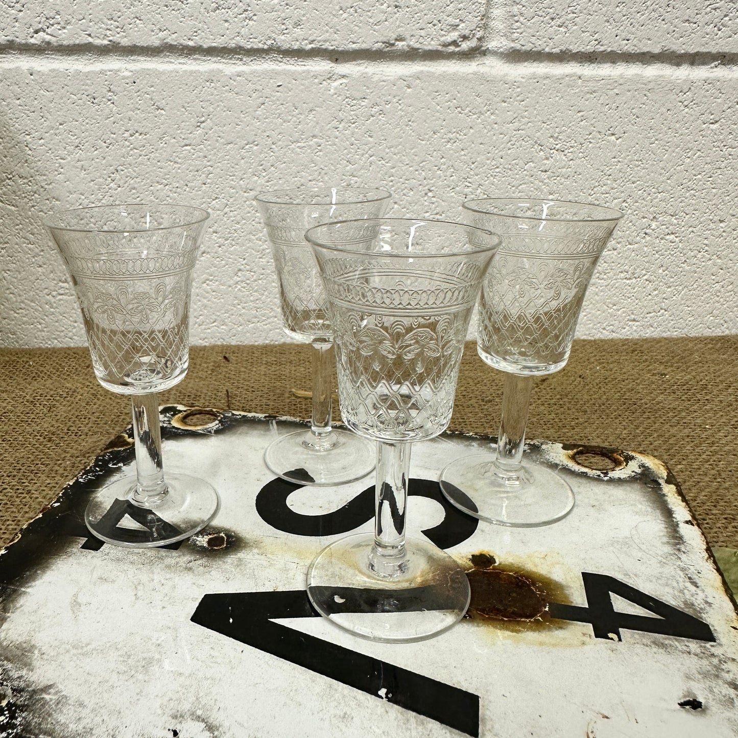 Four Vintage Sherry Shot Glasses