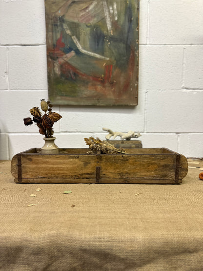 Antique Wooden Brick Mould Storage Box