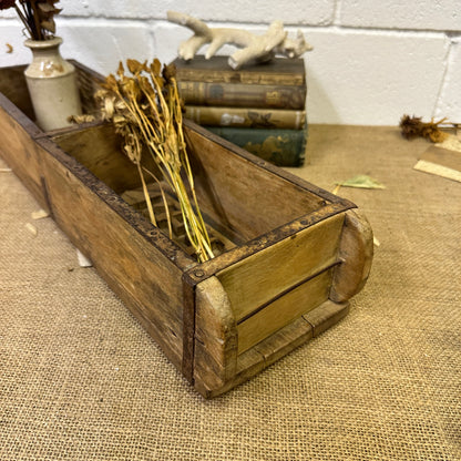 Antique Wooden Brick Mould Storage Box