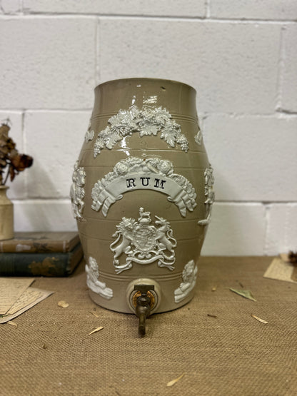 19th Century Salt-Glazed Stoneware Spirit Barrel