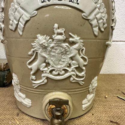 19th Century Salt-Glazed Stoneware Spirit Barrel