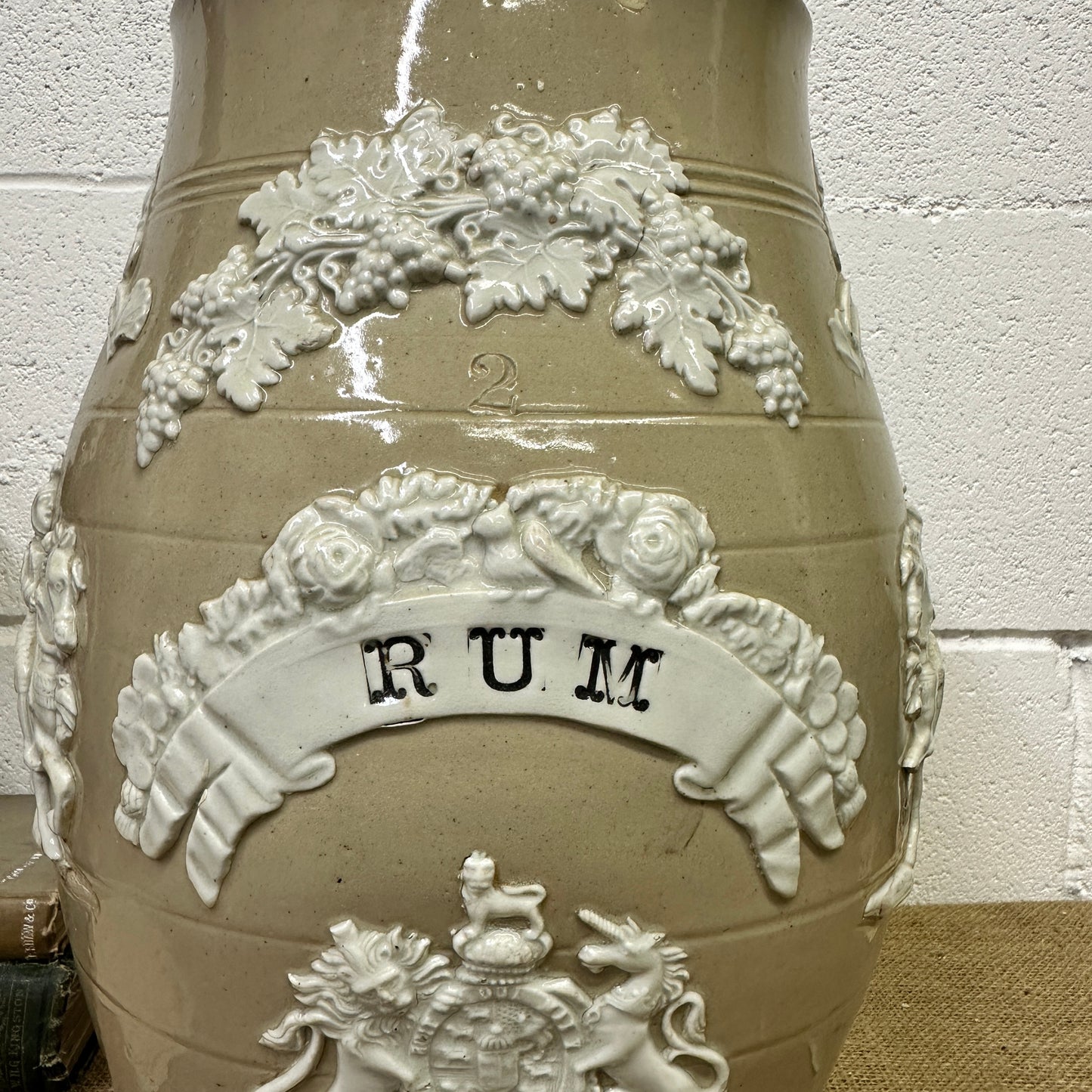 19th Century Salt-Glazed Stoneware Spirit Barrel