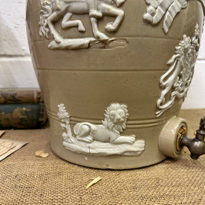 19th Century Salt-Glazed Stoneware Spirit Barrel