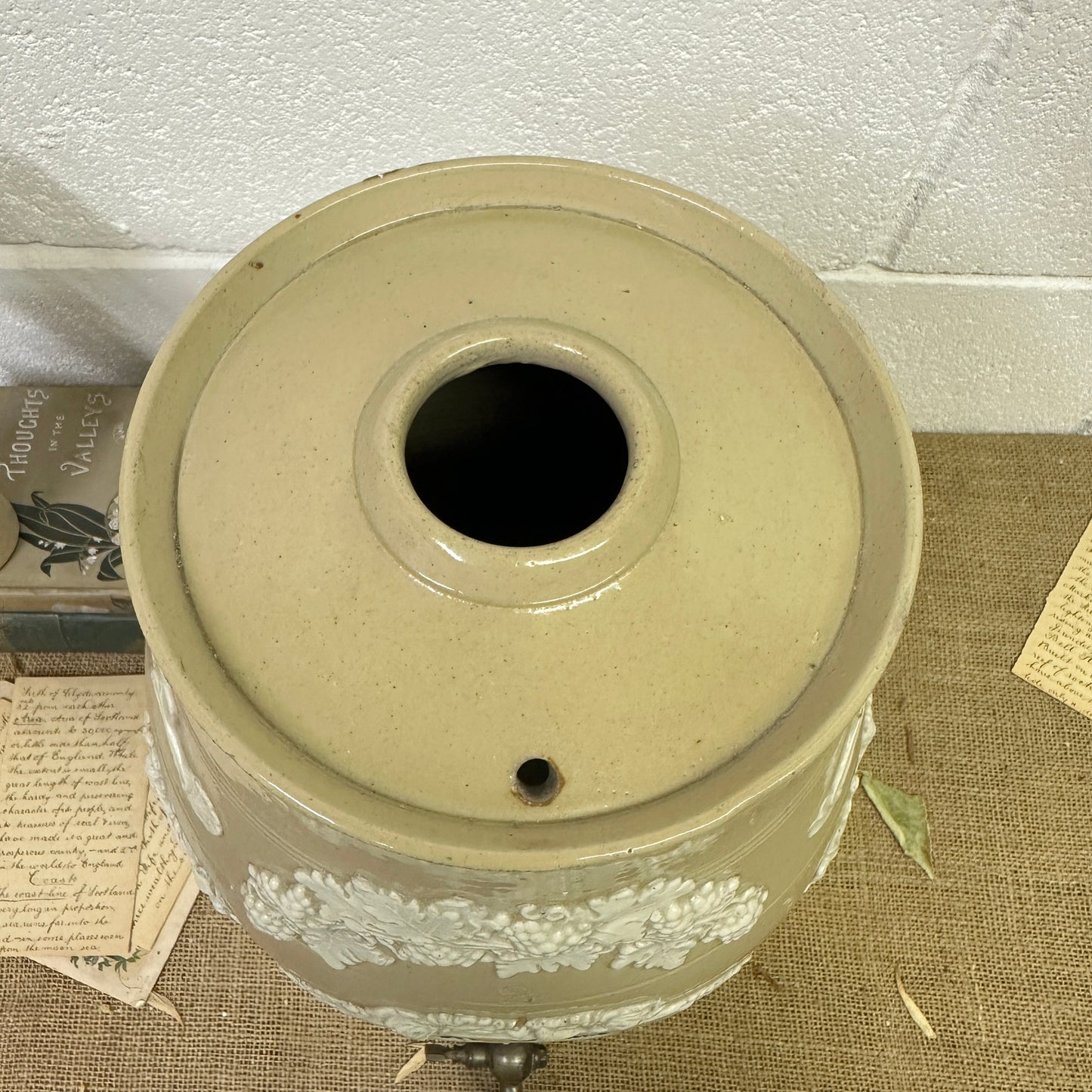 19th Century Salt-Glazed Stoneware Spirit Barrel