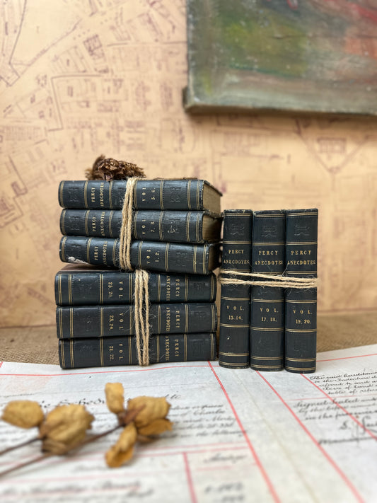 Leather Spine Antique Book Stack