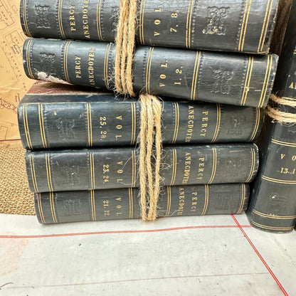 Leather Spine Antique Book Stack