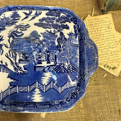 Antique Lidded Tureen Willow Pattern Chinese