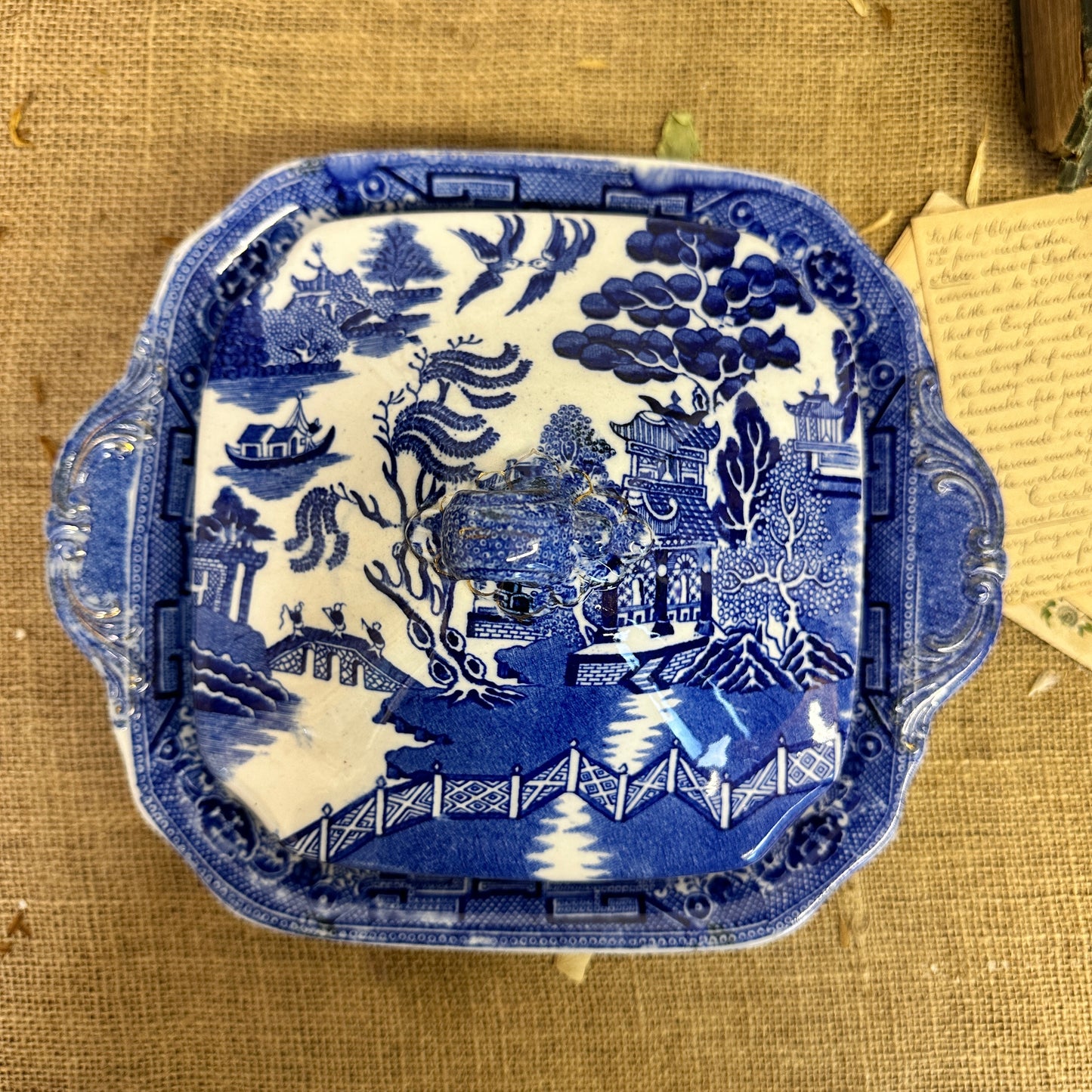 Antique Lidded Tureen Willow Pattern Chinese