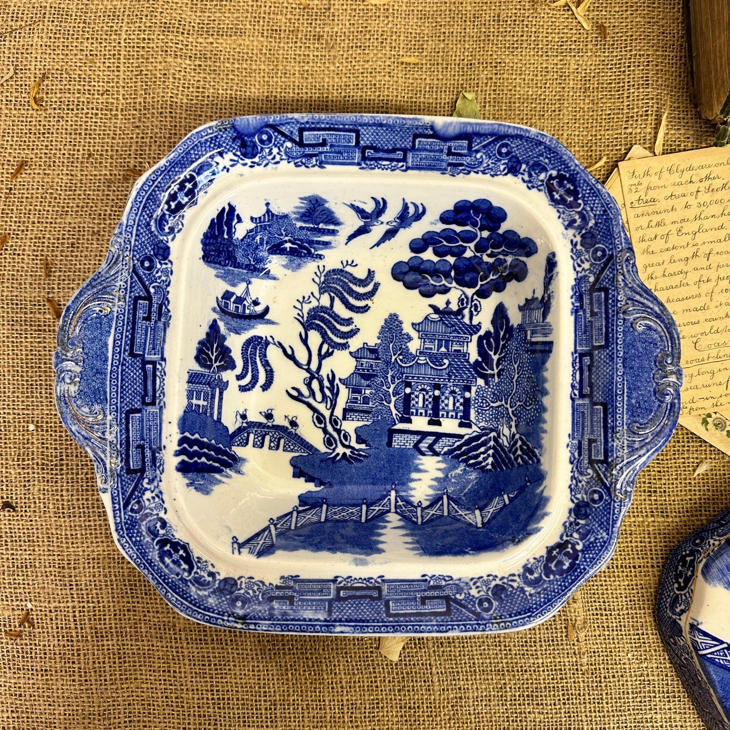 Antique Lidded Tureen Willow Pattern Chinese