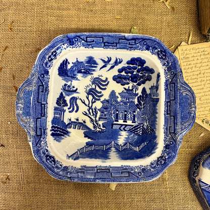 Antique Lidded Tureen Willow Pattern Chinese
