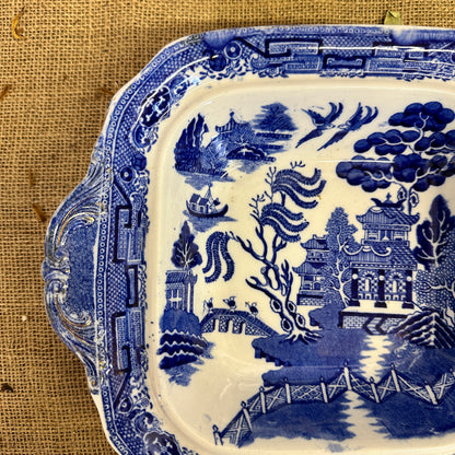 Antique Lidded Tureen Willow Pattern Chinese