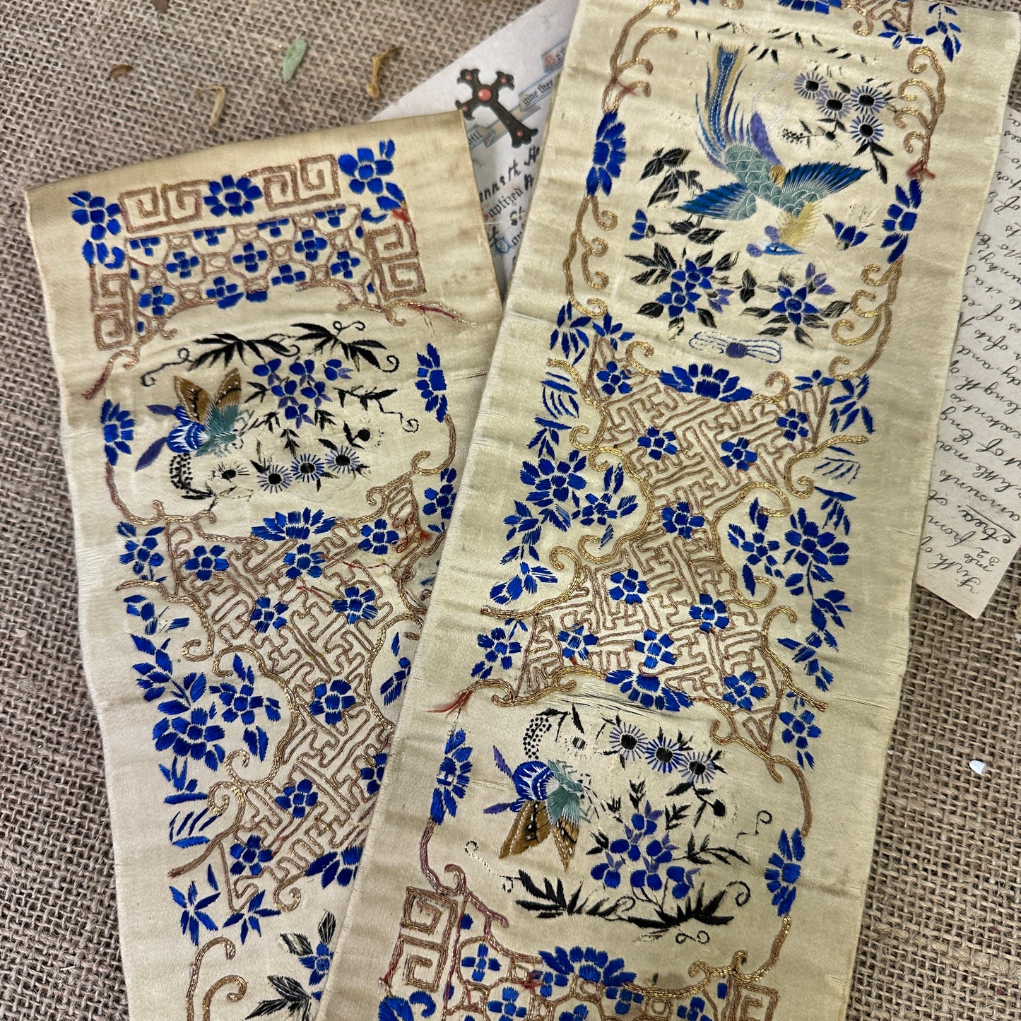 Chinese Embroidered Silk Sleeve Bands