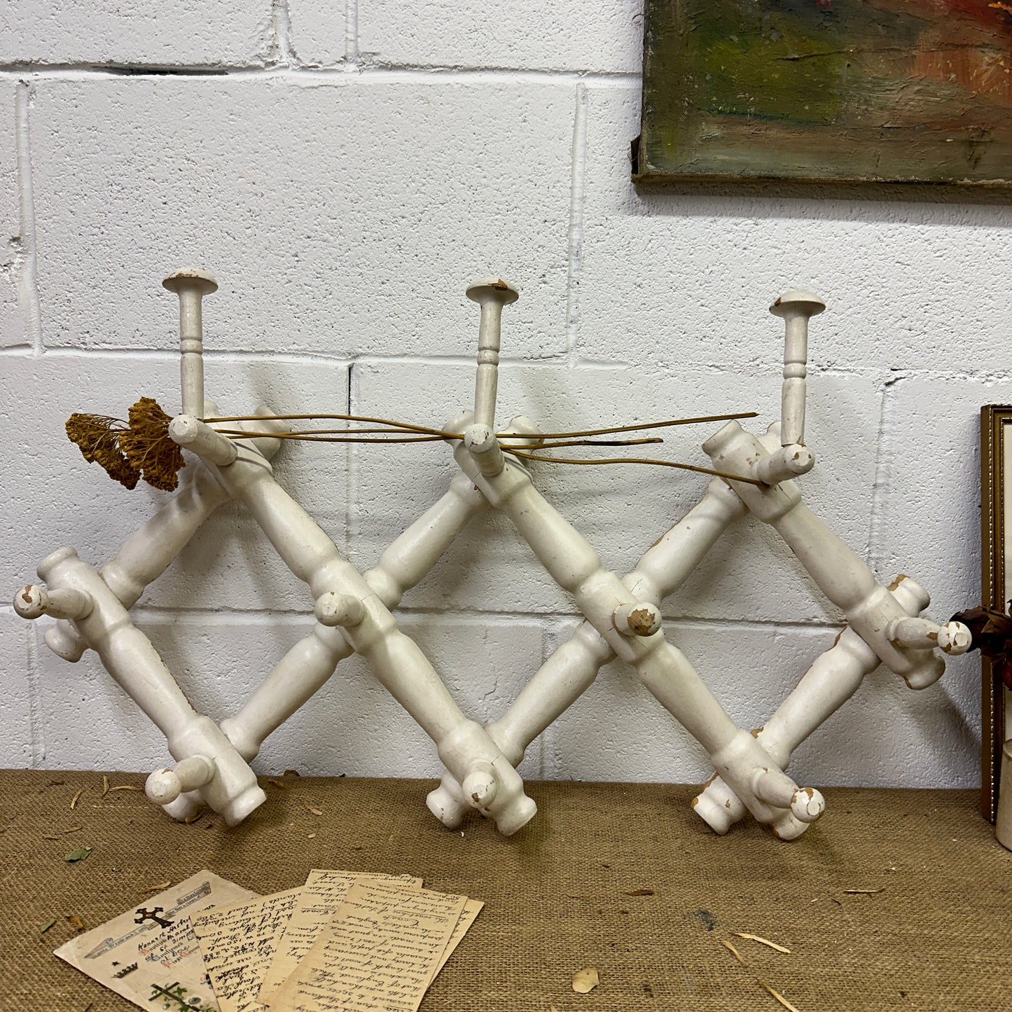 Antique French Accordion Coat Hooks