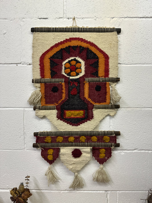 Folk Art Tribal Tapestry Wall Hanging
