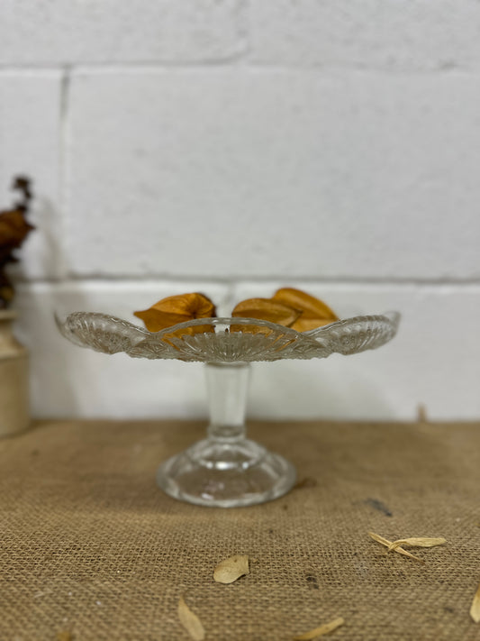 Vintage Pressed Glass Cake Stand